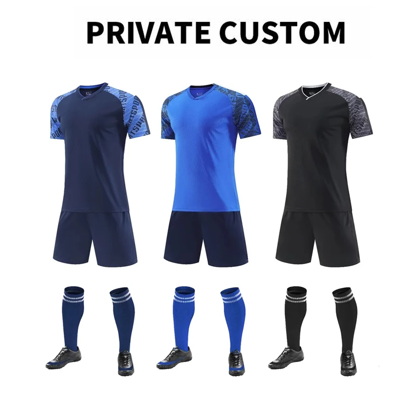 Vlastné logo futbalové uniforma sada prázdne dresy Tlač číslo Názov rýchle sušenie priedušných dospelých detí Tréning futbalový dres