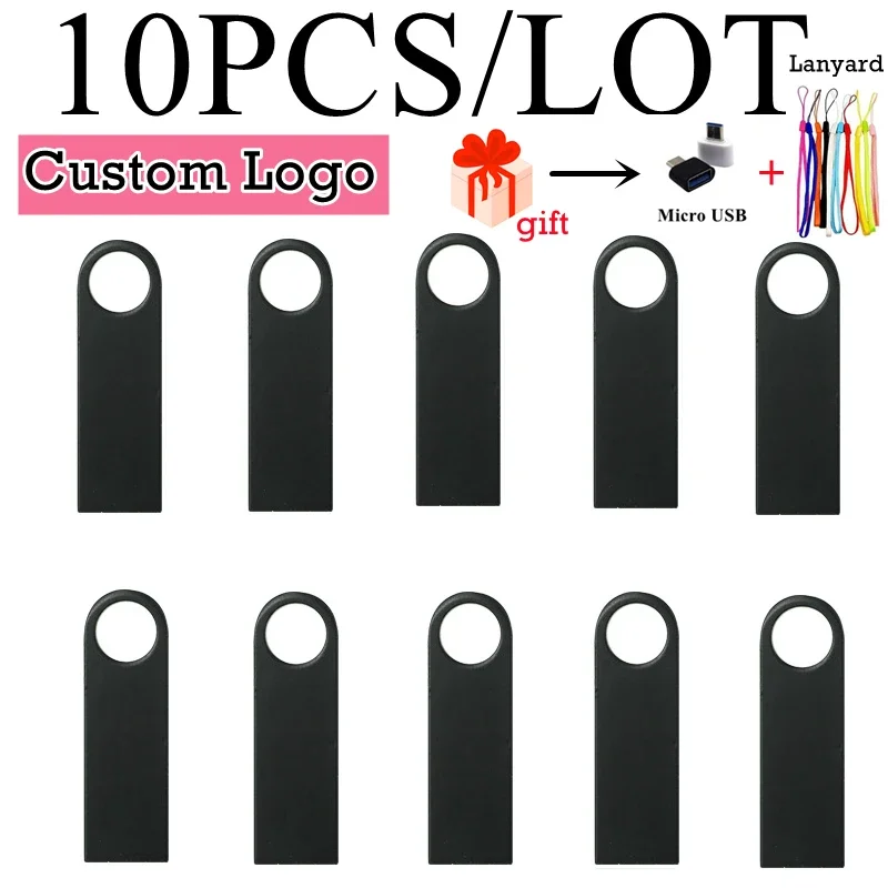 Vlastné logo nepremokavá ruža Zlatý kov USB Pen Drive Mini Light Memory Stick 4 GB 8 GB 16 GB 32 GB U Disk Svadobný darček 10ks