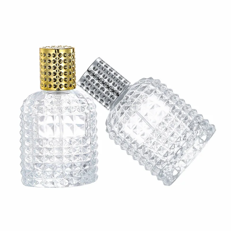 Vlastné logo Prázdne 30 ml 50 ml sklenené parfumové fľašové sprej Parfum balenie so skrutkovým rozprašovacím uzáverom