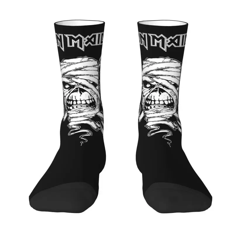 Vlastné maysky z ťažkých kovov Pop Roll Iron Men's Crew ponožky unisex módne 3D tlačené šaty ponožky