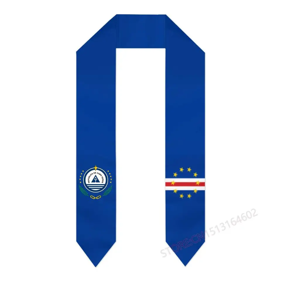 Vlastné meno alebo logo Cape Verde Flag Graduation Scaptua Score Sash International Study v zahraničí triedy 2023 šála