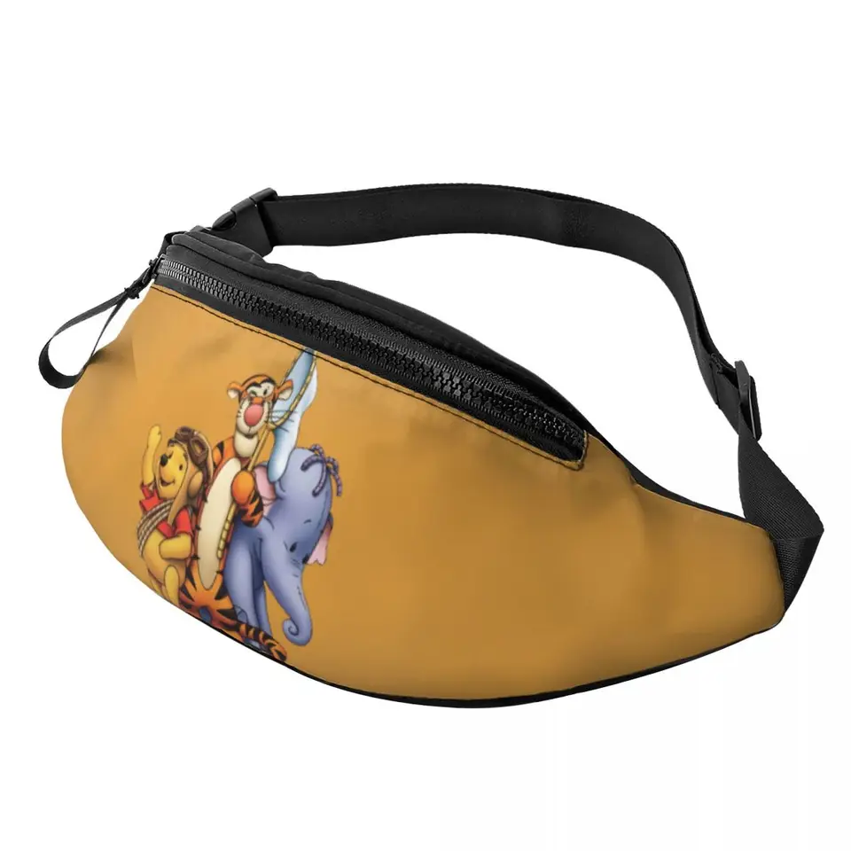 Vlastné moji priatelia Tigger Pooh Fanny Pack for Women Men Cool Movie Crossbody Waist Bag Cestovanie turistického telefónu Peniaze na puzdro