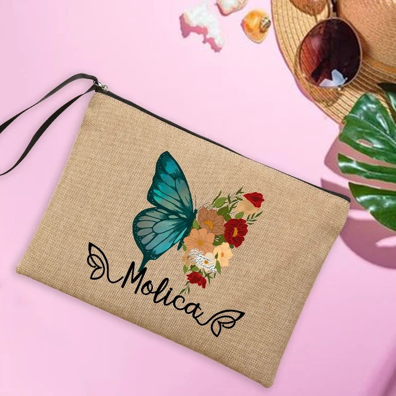 Vlastné názov make -up taška Prispôsobené motýľové cestovné bielizeň vrecká na bielizeň Dámske plážové slnečné okuliare Slnečné okuliare Skladovacie vrecká Darčeky