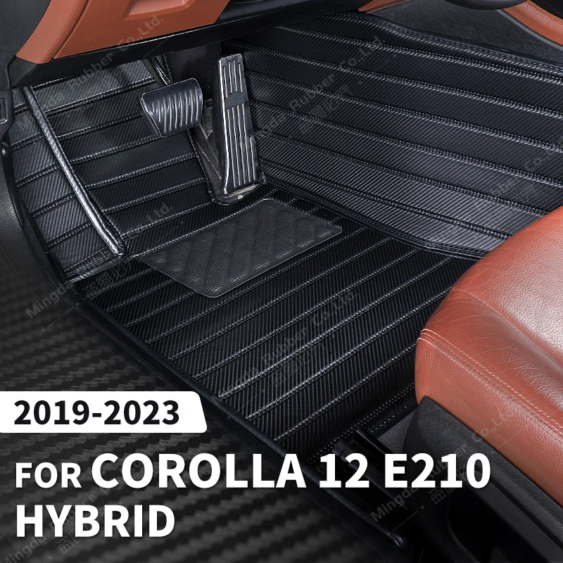 Vlastné podlahové rohože pre uhlíkové vlákno pre Toyota Corolla （12. Gen.） E210 Hybrid 2019-2023 20 21 21 21 Foot Carpet Auto interiérové ​​príslušenstvo