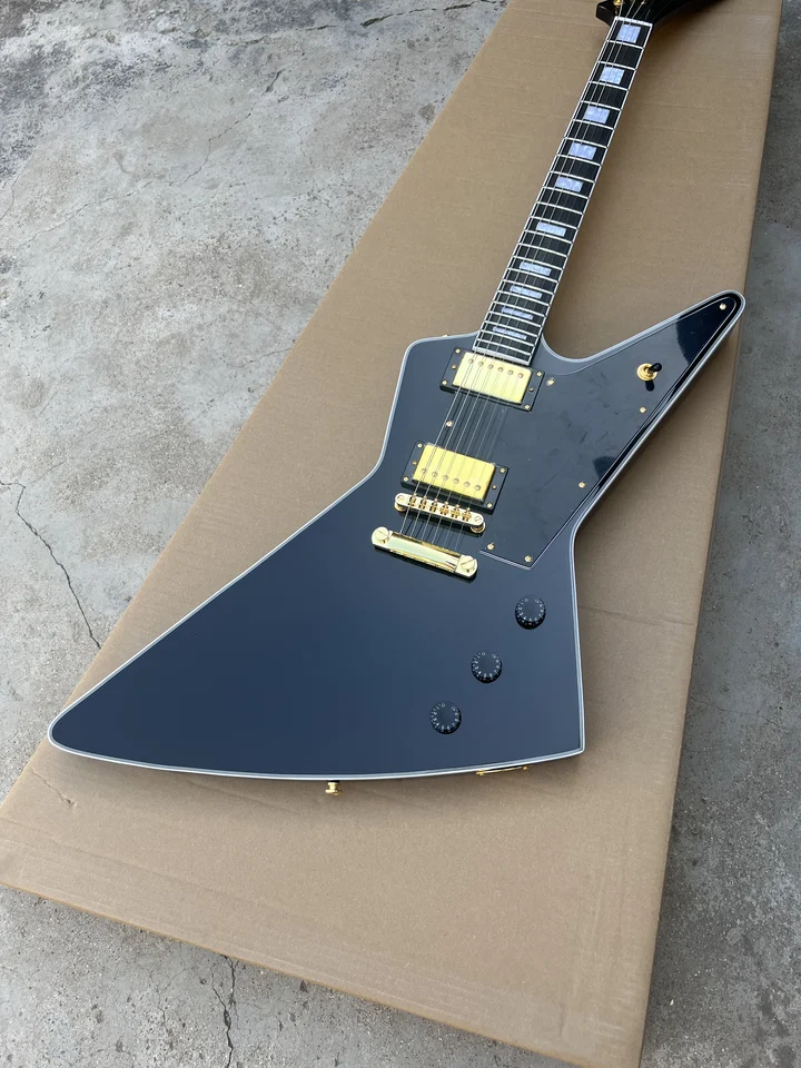 Vlastné preskúmanie čiernej elektrickej gitary 2H Pickup MAHOGANY SOLD BODY
