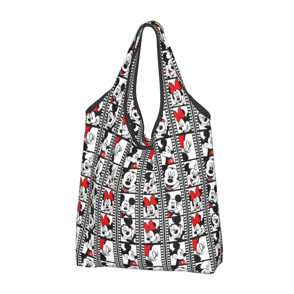 Vlastné roztomilé nakupovanie Mickey Mouse Tote Tašky Prenosné potraviny nakupujúce ramenné taška