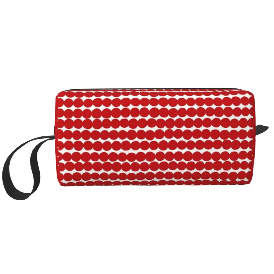 Vlastné roztomilé umenie Červený kruh tlač cestovná toaletná taška pre ženy Módny štýl Makeup Cosmetic Bag Storage Storage Dopp Kit