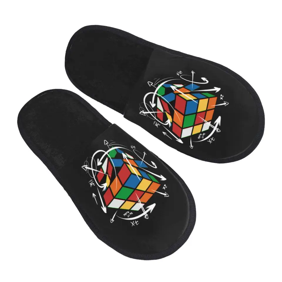 Vlastné rubix rubiky kocka matematika Math Formula Pamäť pena Patríky Ženy mäkké teplé geek Magic Gift House Plippers