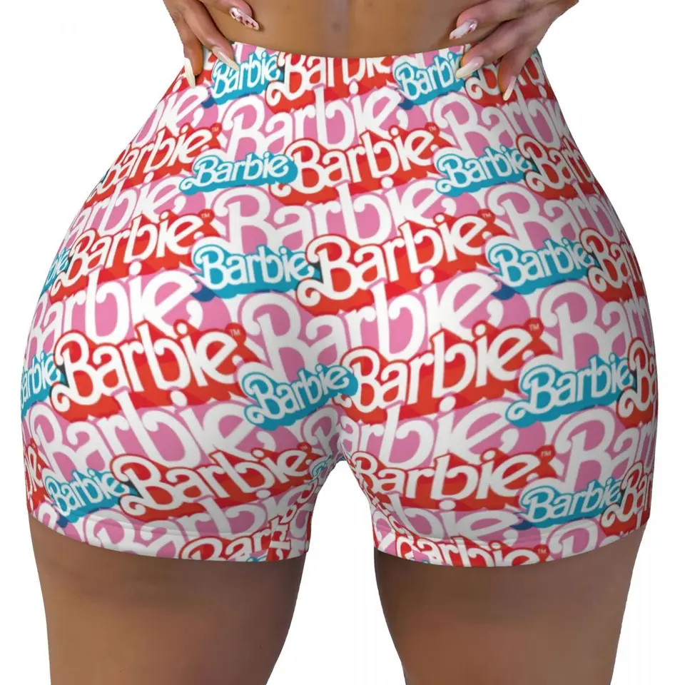 Vlastné ružové Barbies Cvičenie šortiek pre ženy v telocvični volejbalové motorky Yoga Shorts