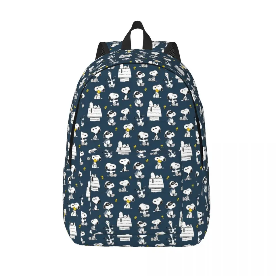 Vlastné S-Snoopys Cartoon Pattern Travel Canvas Backpack Women Men School LAPTOP Bookbag College College Student Daypack Bags