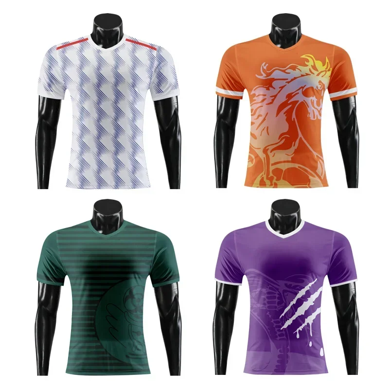 Vlastné sublimačné tímy Športové futbalové tričko Youth Boy Girls College Futbal Jersey tričko s krátkym rukávom Futbalový dres WO-X863