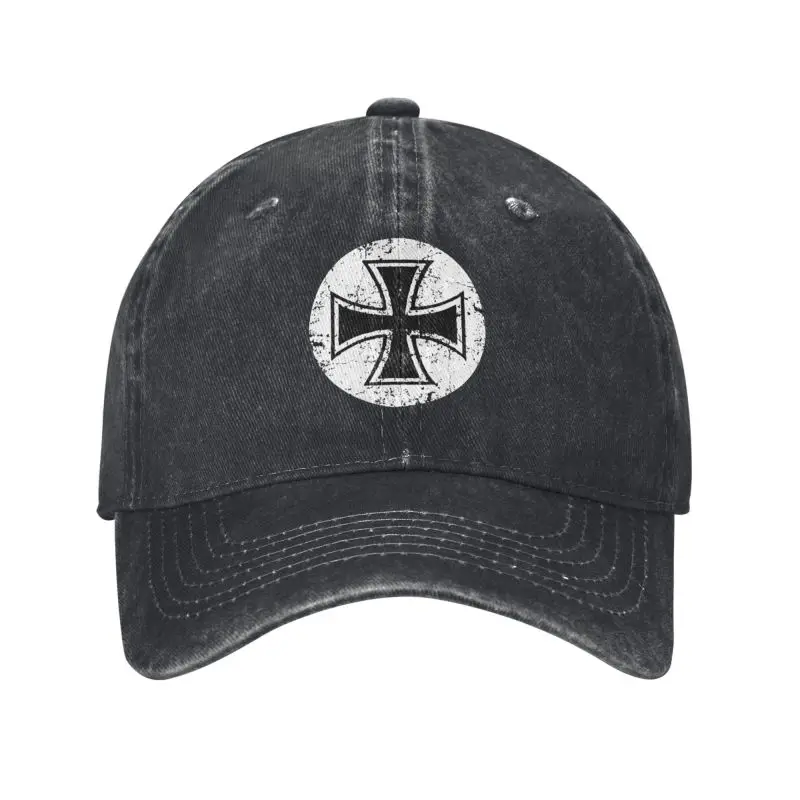 Vlastné unisex bavlnené templár rytier nemecký železný kríž baseball čiapka Dospelý nemecký vlajka nastaviteľná klobúk klobúk Ženy Men športy