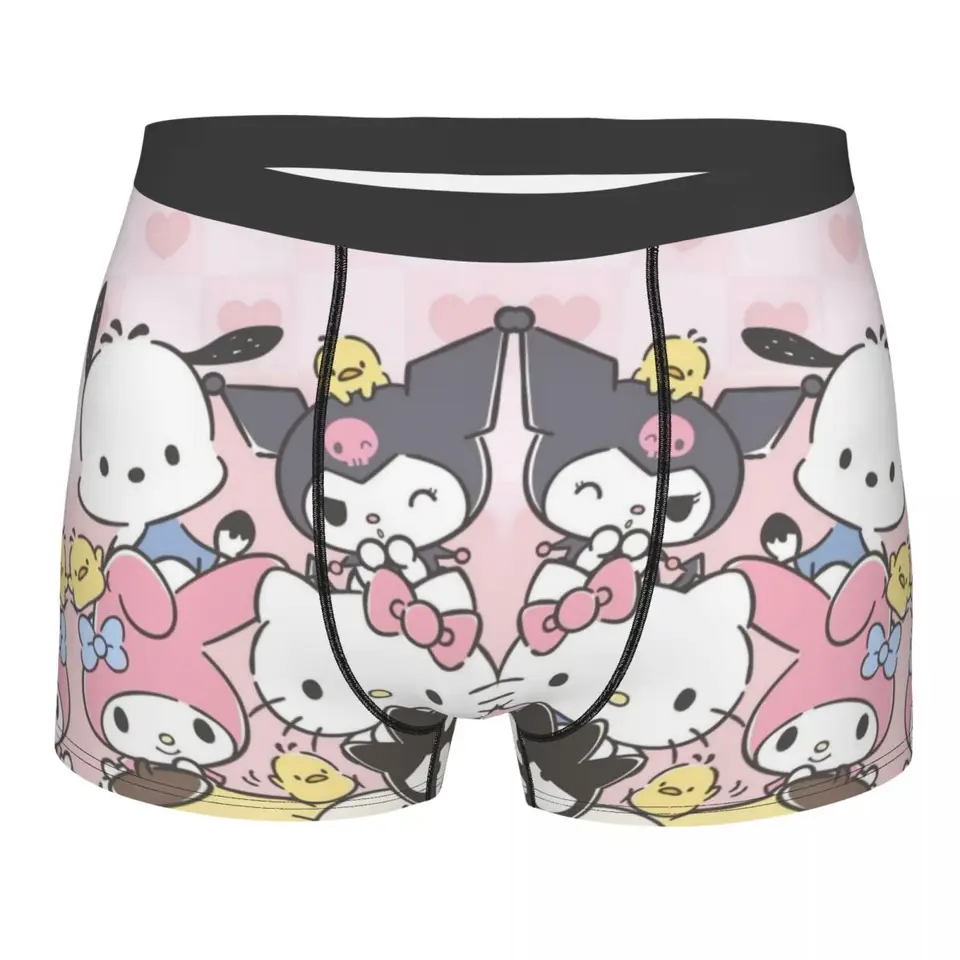 Vlastné znaky boxery šortky muži Melody Kuromi Cinnamoroll Keroppi Pochacco Briefs Underwear Cool Underpants