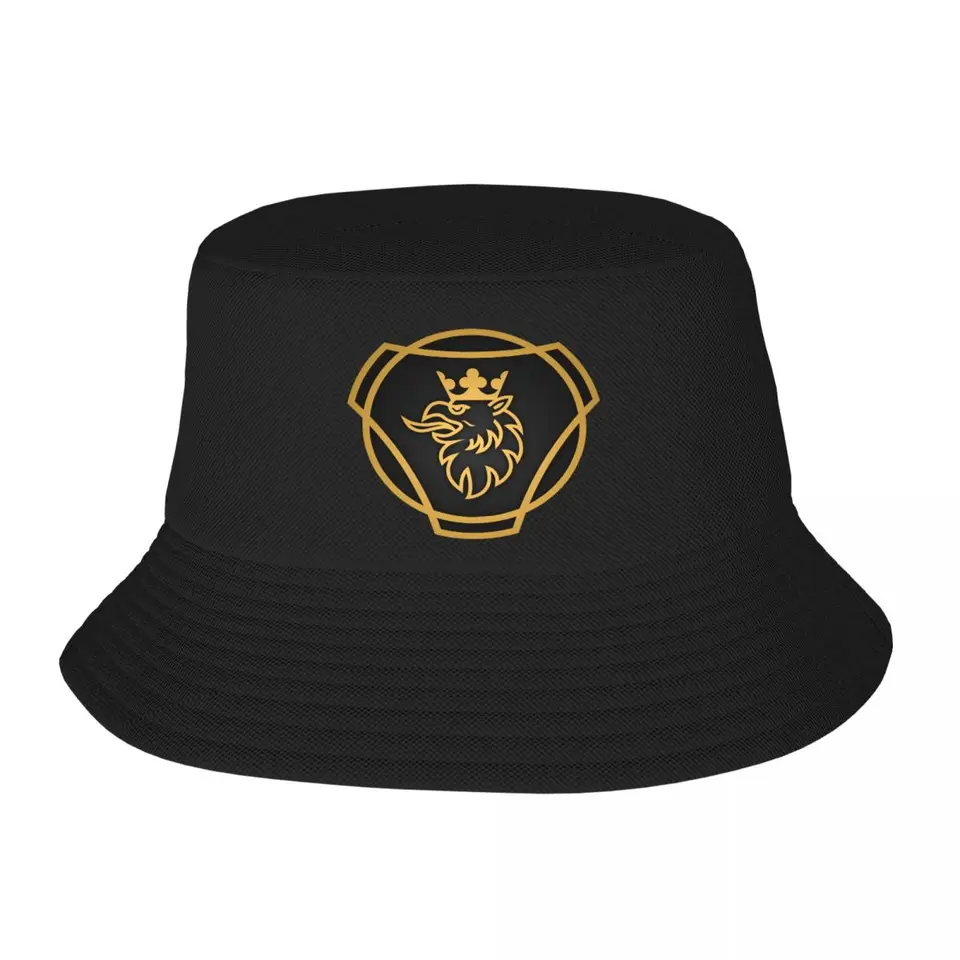 Vlastné švédske nákladné auto Saabs Scanias logo Beach Bucket Hat Ženy Unisex Car Club Summer rybár
