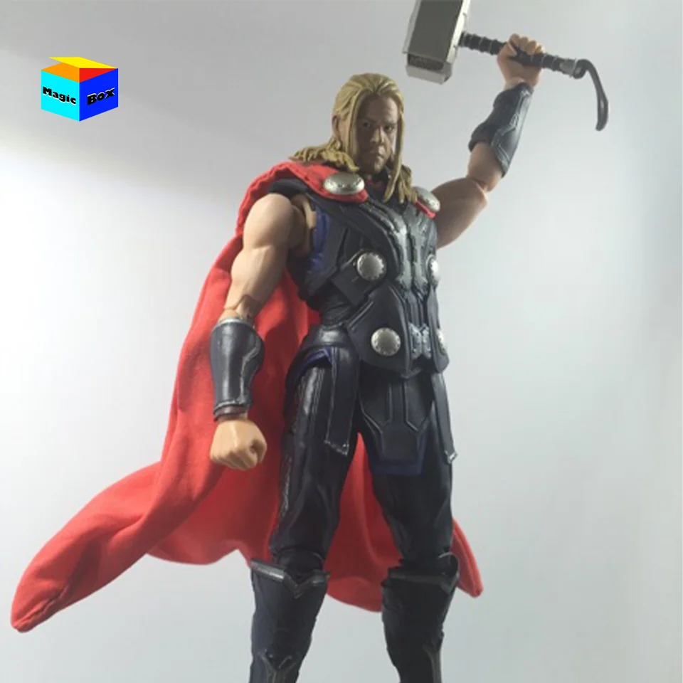 Vlastný 1/12 Mužský vojak SHF Marvel Avengers Thunder God Red Cloak Scéna Model pre 6 -palcov