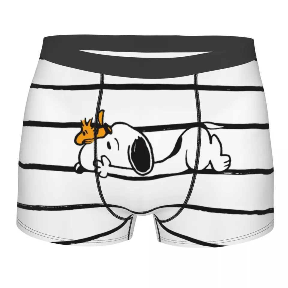 Vlastný muž cool roztomilý karikatúra Snoopy Pánsky spodná bielizeň briefingy Priedušné nohavičky nohavičiek spodky nohavičky
