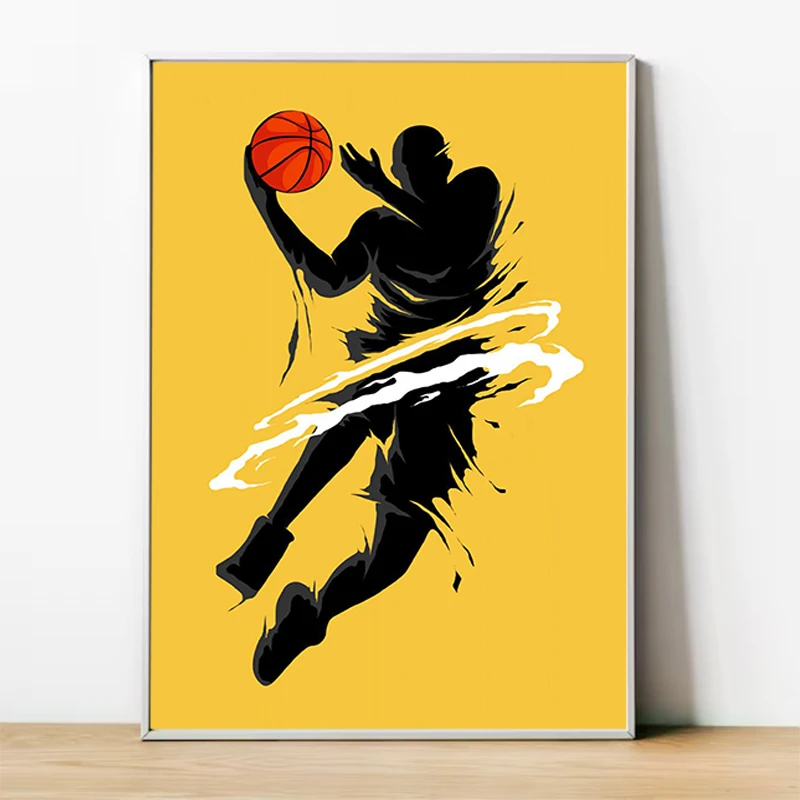 Vlastný plagát basketbalový pohyb v obývacej izbe Ozdobia maľba na plátne dekoratívne maľby plagáty pre nástenné umenie