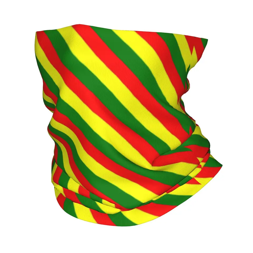 Vlastný rasta pruh rasta krk gaiter Ženy Men UV tvár Zimná jamajská šatka šál na turistiku na turistiku