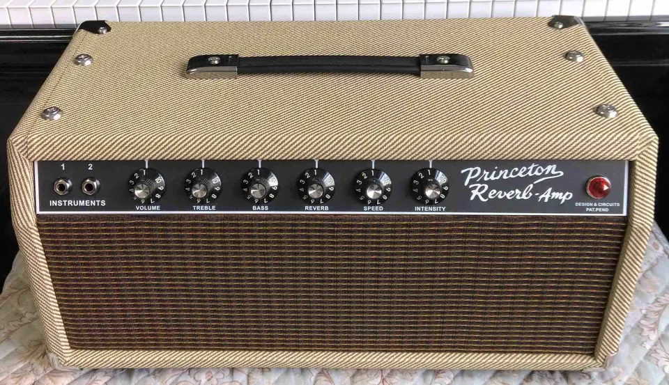 Vlastný ročník 1964 Princeton Reverb Point to Point Guitar zosilňovač zosilňovača v tvídovej farbe 12AX7 3KS; 12AT7 1ks 5ar4 1pcs
