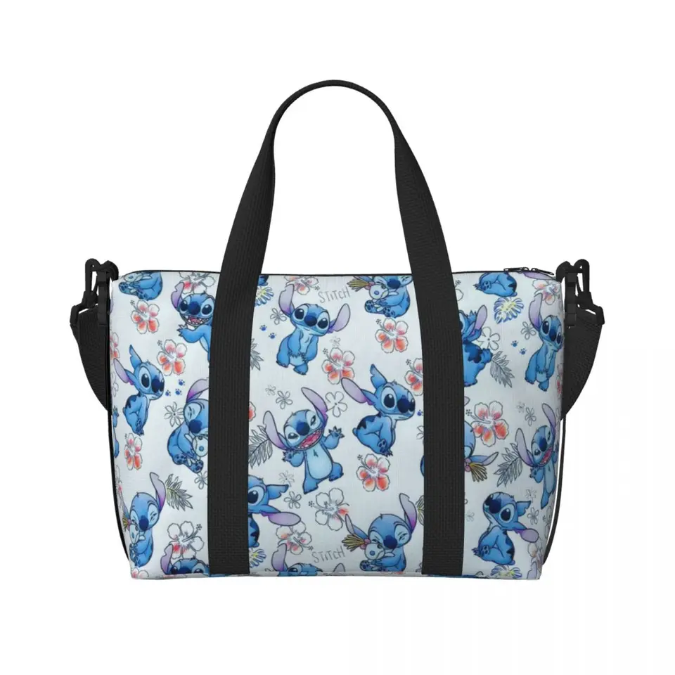 Vlastný vzor Disney Stitch Tote Bag pre ženy veľká kapacita roztomilá kawaii plážová telocvičňa cestovné tašky