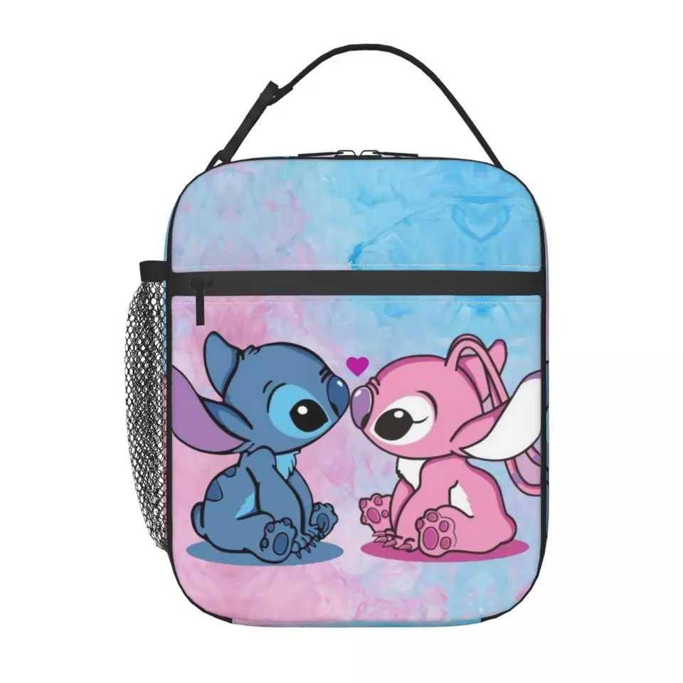 Vlastný vzor lilo a stehov kawaii izolované obedové tašky na pracovnú školu prenosné tepelné chladič obedové boxy Ženy DETI