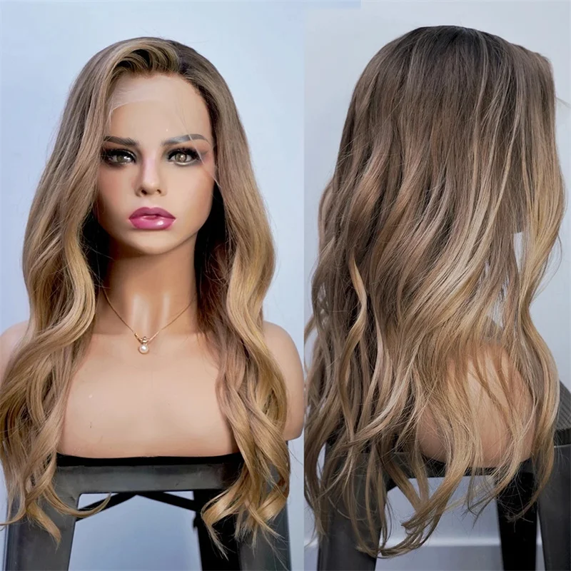 Vlny tela vopred vyplnené ombre blond blond 26inch 5x5 hodvábna základňa bez glueless židovských ľudských vlasov parochň