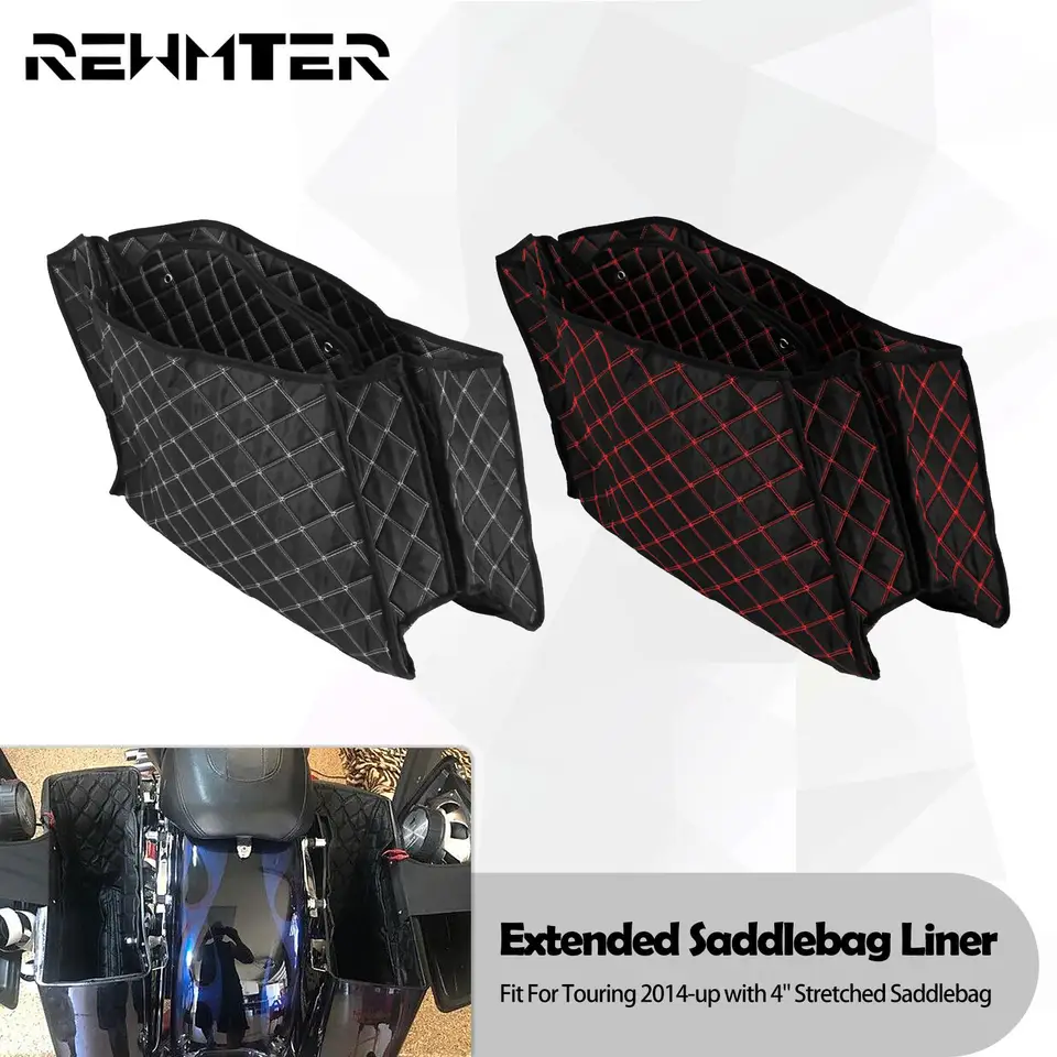 Vložky na predĺžené vložky na motocykli natiahnuté 4 '' Saddlebag vložky pre Harley Touring Road Electra Glide Limited FlHr FlHX 2014-2021