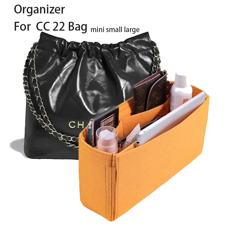 Vložte organizátor pre CC 22 Bag Felt Organizátor Vnútorná taška, fit kabelka a kabelka, vlastná vložka pre slávne tašky na značky