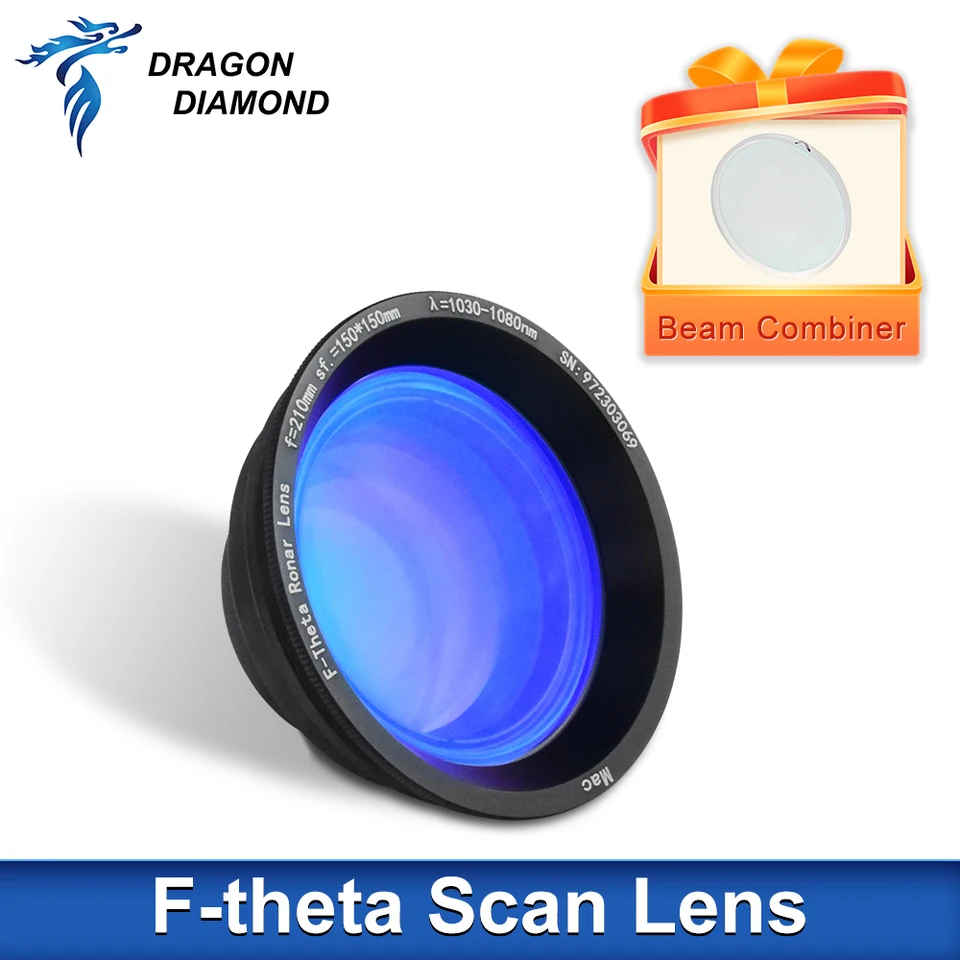 Vlákno F-theta Scan Lens Field Lens 70x70-200x200 F100-F290 pre 1064nm YAG Optické vlákno laserové značkové diely