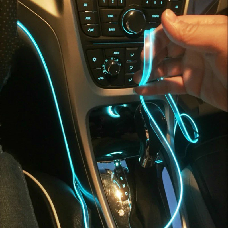 Vnútorná lampa v aute Neónová LED LED EL Cold Light Sticker pre Škoda Octavia 2 A7 A5 A4 VRS FABIA 2 1 RAPID YETI Superb 3 Felicia