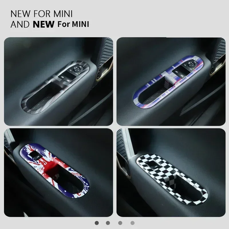 Vnútorné dvere s vnútorným oknom spínačov spínačov Ovládací panel pokrýva nálepky pre Mini Cooper Accessories J01 Decals Decotion