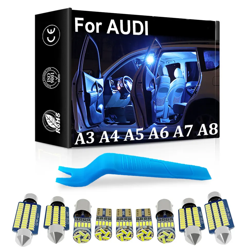 Vnútorné LED svetlo Canbus pre Audi A3 8L 8V 8p A4 B5 B6 B7 B8 A5 8TA 8T3 A6 C5 C6 C7 A7 A1 8X Automatické krytie Automatické vnútorné žiarovky