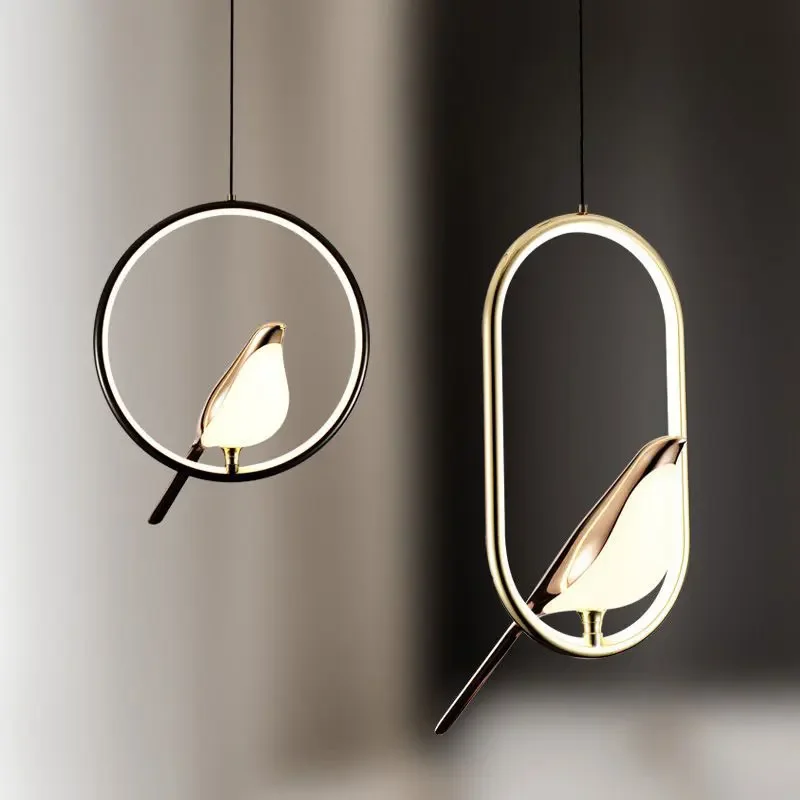 Vnútorné Magpie Bird Led Cord Svetlá pre bočné spálne luxusné postmoderné vnútorné zavesené žiarovky Domáce luster osvetlenie