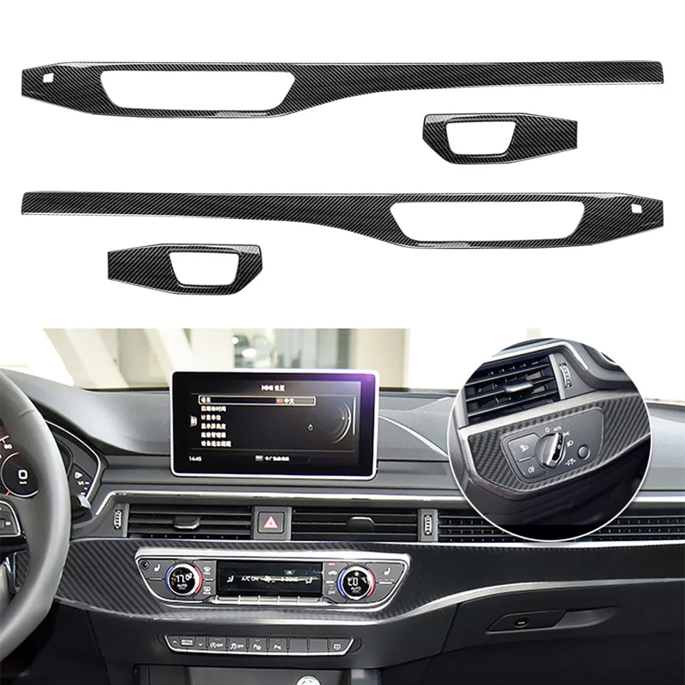 Vnútorné vozidlo s uhlíkovými vláknami Vnútorné výstupné nálepky na výstupe na odvzdušnenie pre Audi A4 B9 2017 2018 2019 2020 RHD/LHD