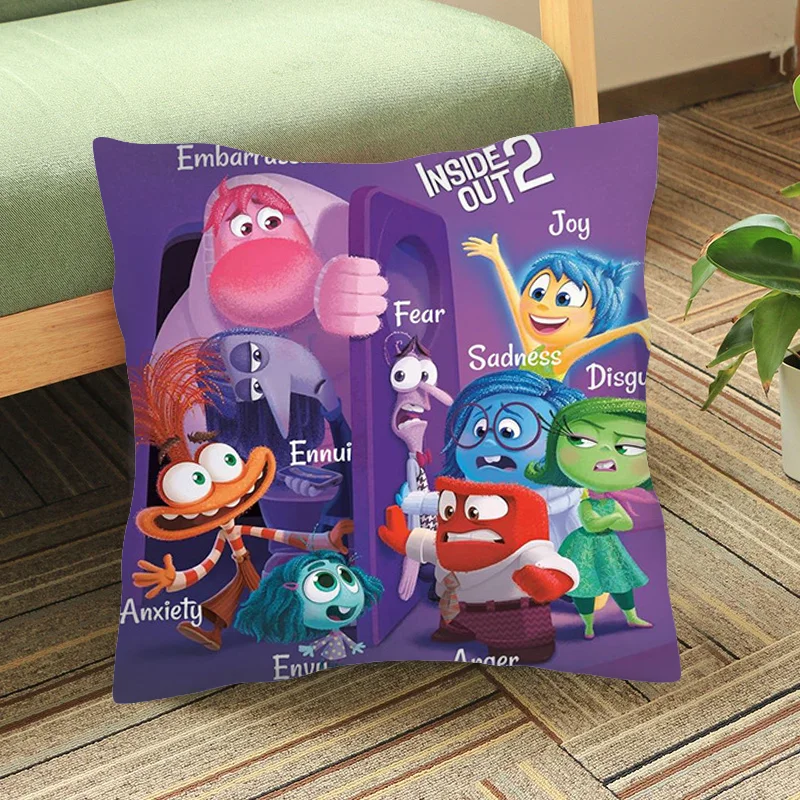 Vnútri vonku plyšový vankúšový kryt vankúš dekorácie Disney Cartoon anime vankúše krycie auto pre posteľ