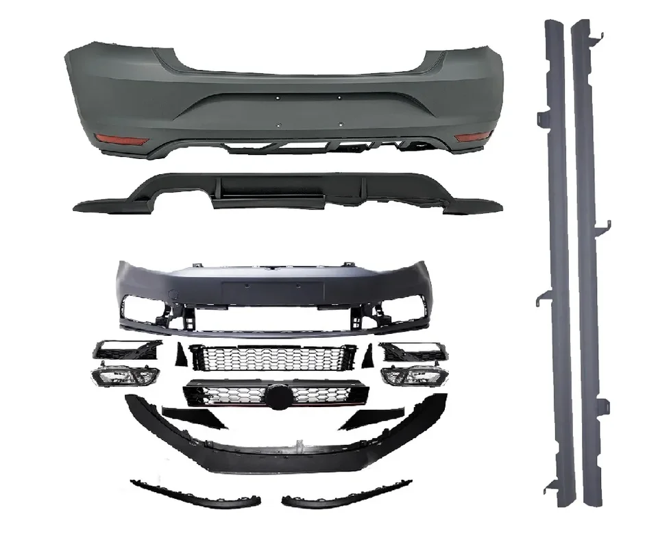 VO-LKSWAGEN Polo 6R/6C (2010-2017) GTI Style PP Plastické automatické diely Materiál Modifikácia Bodkit Modifikácia PP PP