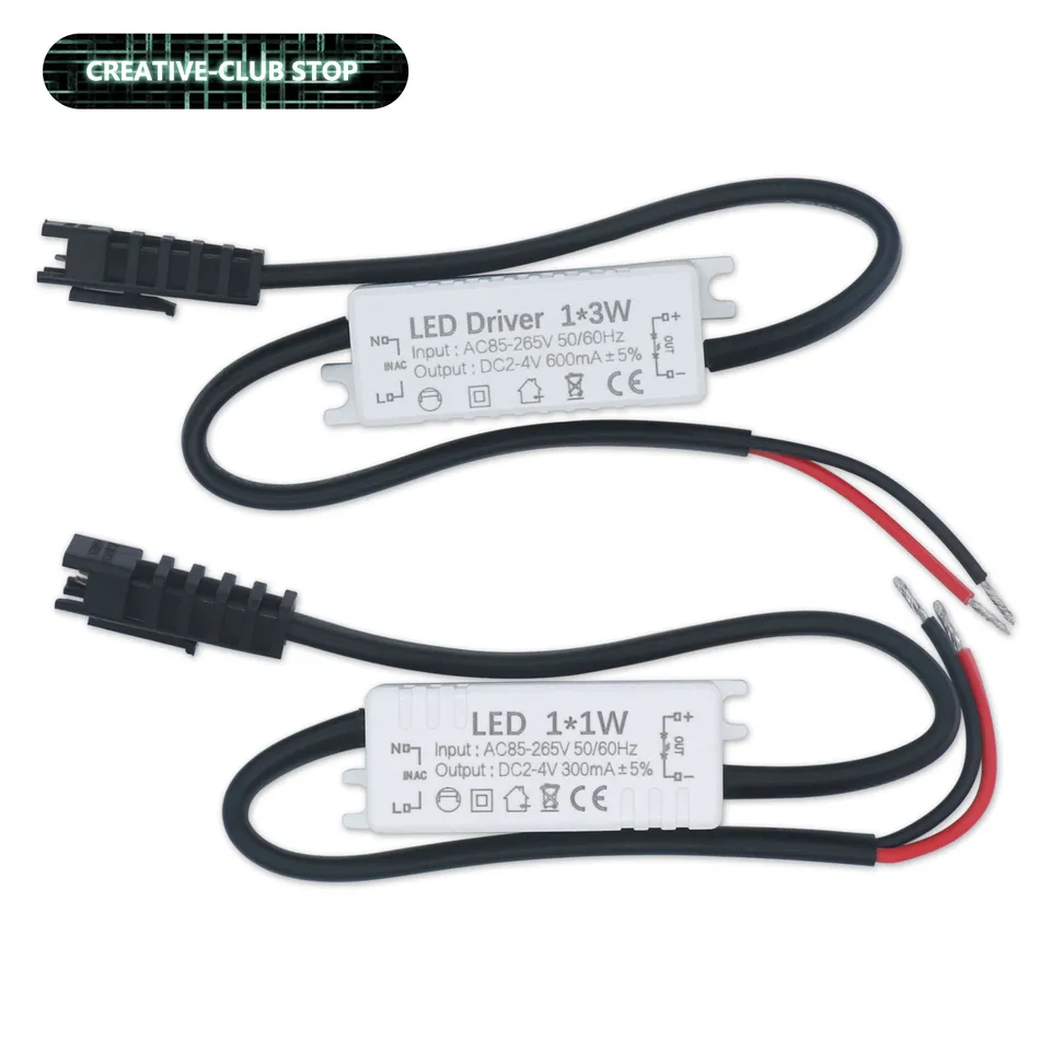 Vodič LED 1x1W 300MA 1X3W 600MA DC2-4V Mini LED energie napájacieho zdroja AC220V osvetľovacie transformátory pre LED diódové kryštálové žiarovky luster