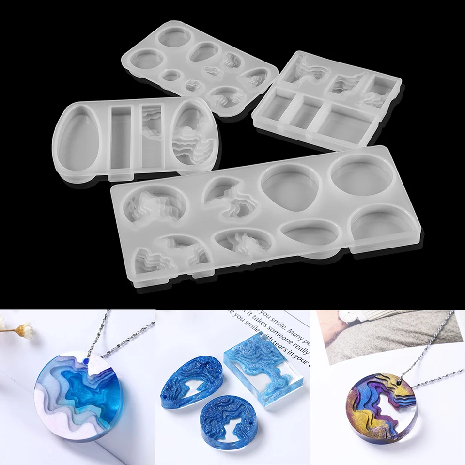 Vodná kvapka ručne vyrábaná forma Silikónu pre DIY Crystal Epoxid Reviin Šperky Step Field Island Island prívesok