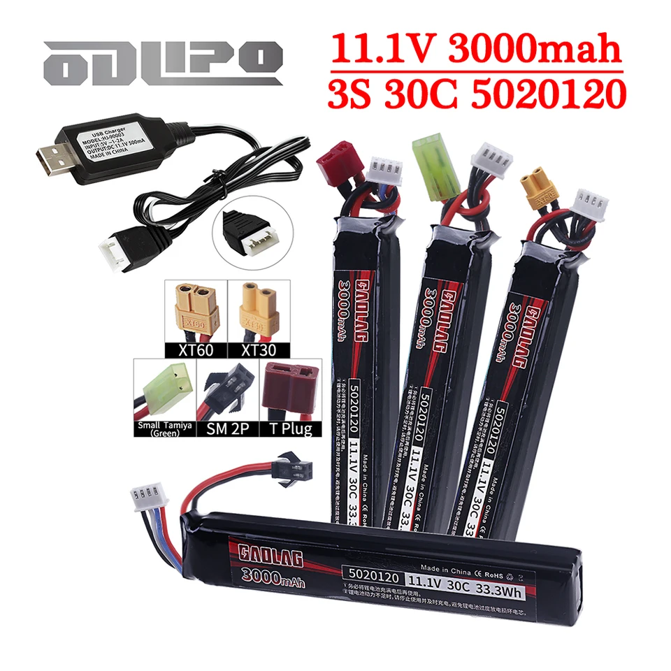 Vodná pištoľ 3S 11.1V 3000 mAh 30c lipo batéria Malé Tamiya/T/XT30 Zátka pre Mini Airsoft BB Air Pistol Electric Hračky Guns diely
