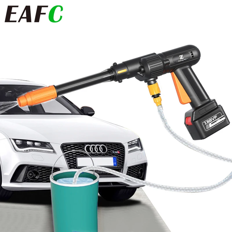 Vodná pištoľ na umývanie automobilu Elektrické auto bezdrôtové podložky s vysokým tlakom 21 V Prenosná vysokotlaková práčka pena