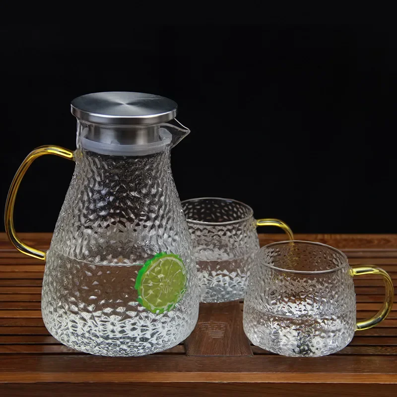 Vodné džbány džús nádoby Cold Celverage Dispenzation Dispening Dub Tea Tea Infuser Človek sklo sklo tepelne rezistentné sklo
