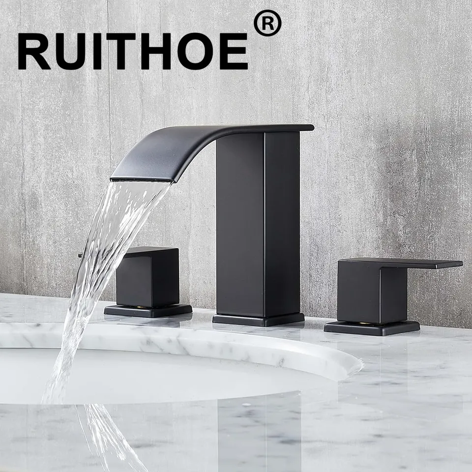 Vodopádový kúpeľový kohútik Faucet Double Ruck Ruck Rukoväť umývadla Faucet Faucet Faucet Horúca a studená voda Mixer