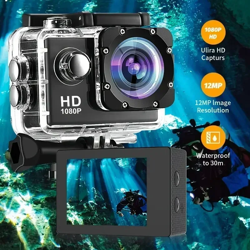 Vodotesná fotoaparát Full HD 1080p 2,0 -palcový kamer