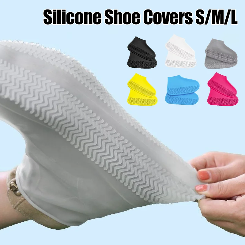 Vodotesné kryty silikónovej topánky S/M/L opakovane použiteľné bezšmykové dažďové topánky Unisex Sneakers Protector pre vonkajšie daždivé denné topánky kryt
