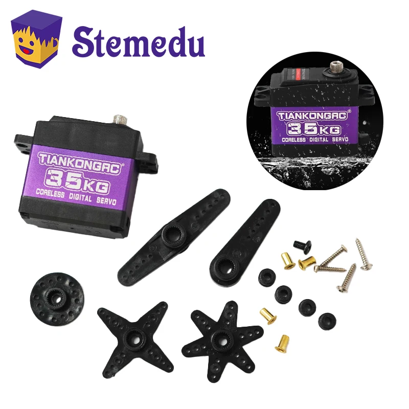 Vodotesné servos 35 kg 180/270/360 Hliníkové puzdro Digital Metal Gear HV Coreless Servo pre RC Car Truck Crawler Boat Robot