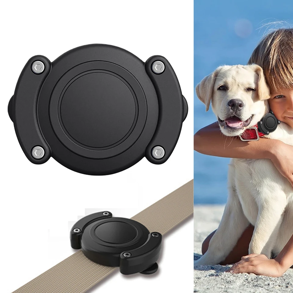 Vodotesný držiak Airtag pre ipx8 pre psie golier ultra odolný tvrdý PC ps a obojky Cat Mount for Air Tag Black