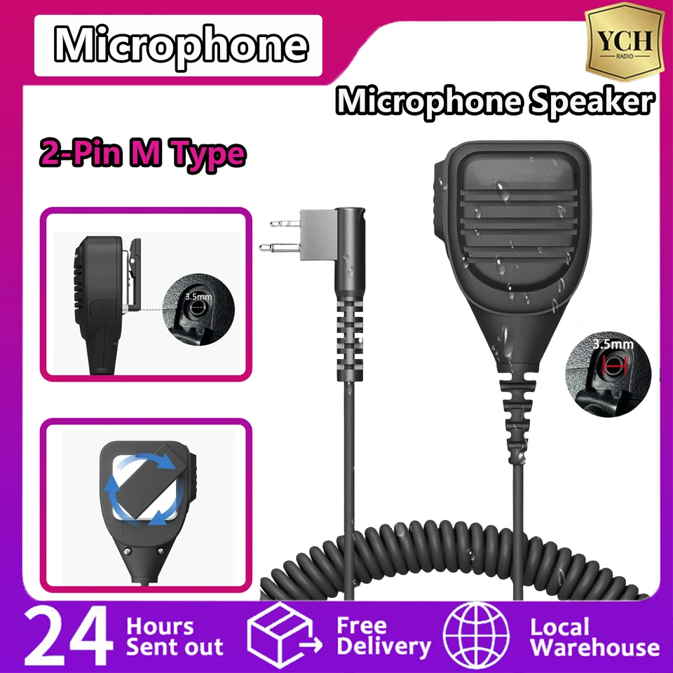 Vodotesný mikrofónový reproduktor M typ kompatibilný s Motorola GP68 GP88 GP88S GP300 DP1400 EP450 DEP450 CP040 CP180 XTN446 Radio Radio