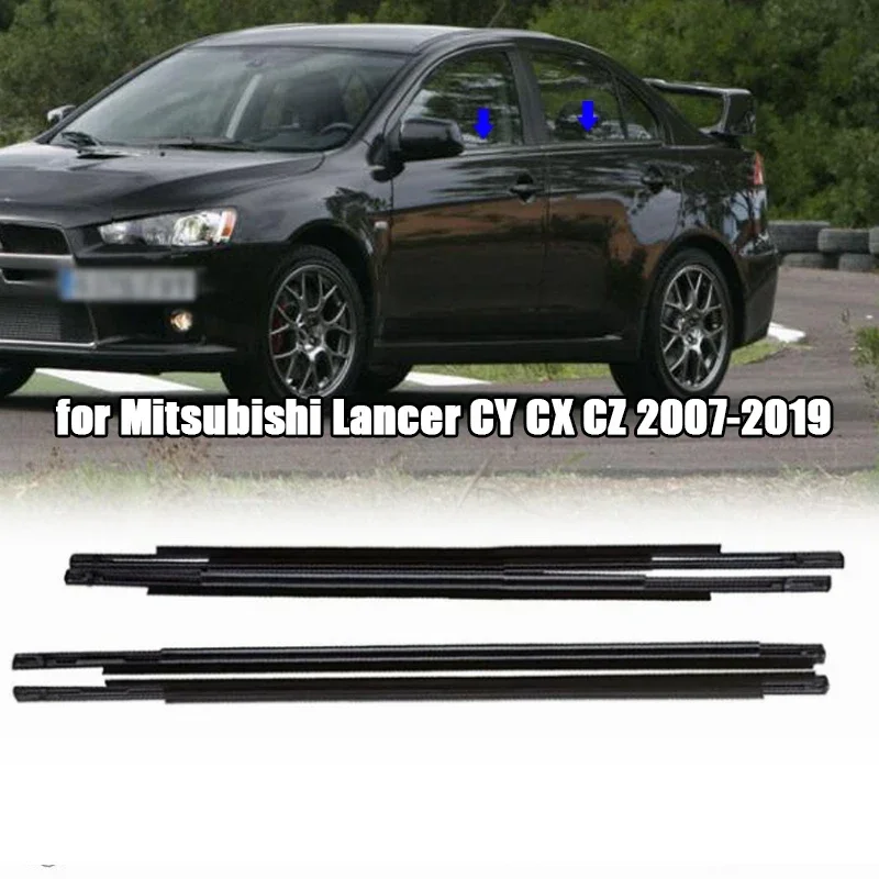 Vodotesný tlakový tesniaci prúžok na bočné okno auto pre gumové okenné okenné okenné okno pre Mitsubishi Lancer Cy CX CZ 2007-2019