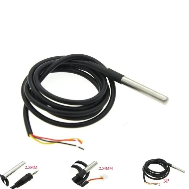 Vodotesný vodotesný DS18B20 12/3/5 m teplota závitu Teplotný snímač 18B20 Kábel pre Arduino