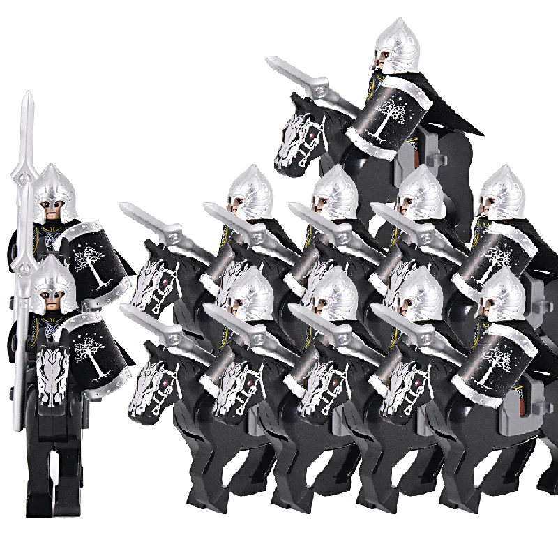 Vojak s vojnovým koňom Gondor Army Figures LotR Armour Guard Warrior Archer Stredoveké rytieri stavebné bloky tehly Darček hračiek
